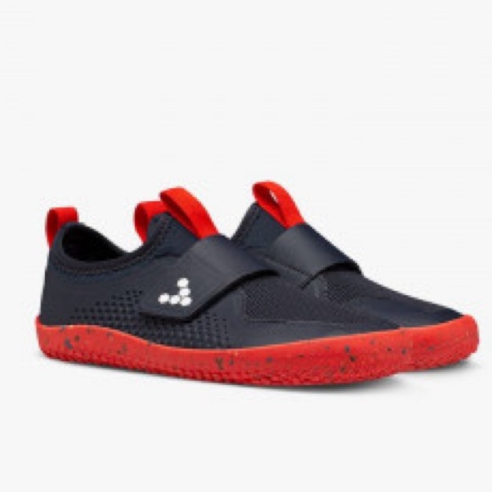 EUC Vivo barefoot Kids Navy and Red Slip-On Sneakers - EU 26